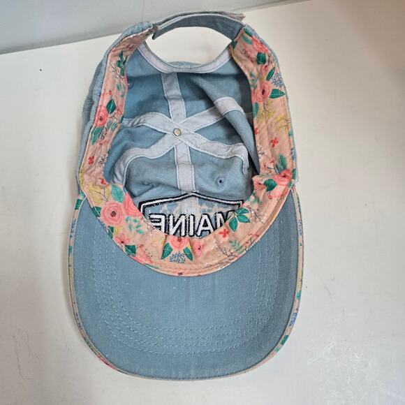 Maine Ball Cap Women's Floral Blue Adjustable - Picture 2 of 3